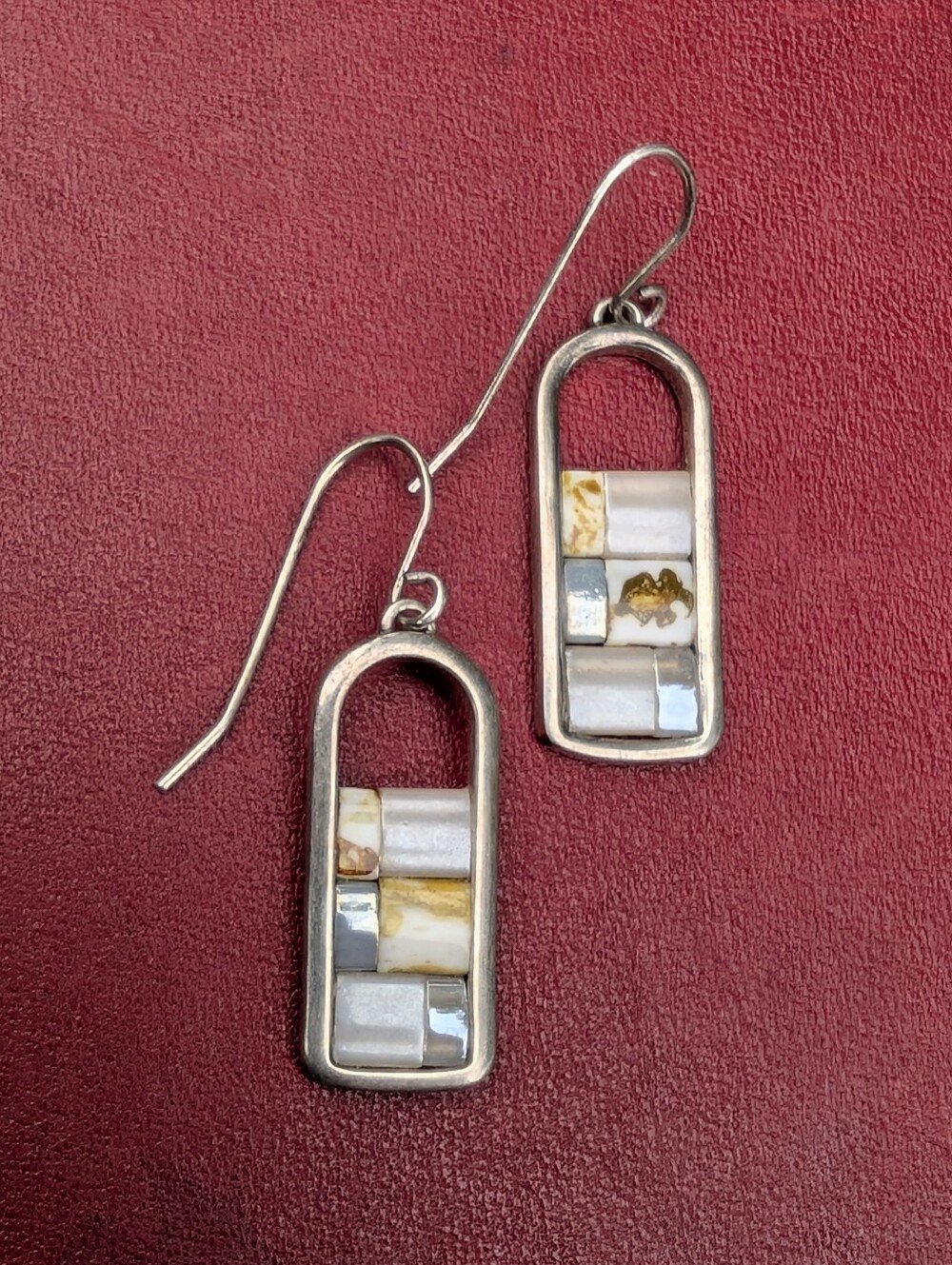 Beachy Shell Mosaic Dangle Earrings